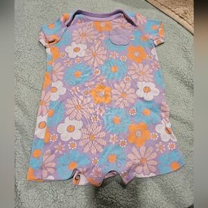 Floral Baby Onesie in Purple and Orange